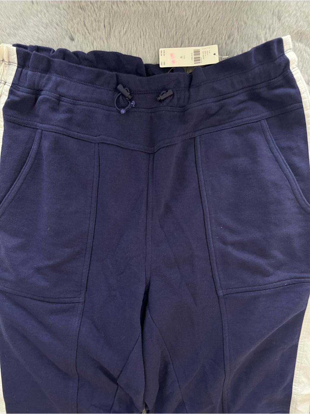 Anthropologie Navy Track Joggers with White Side Stripe - Picture 8 of 11